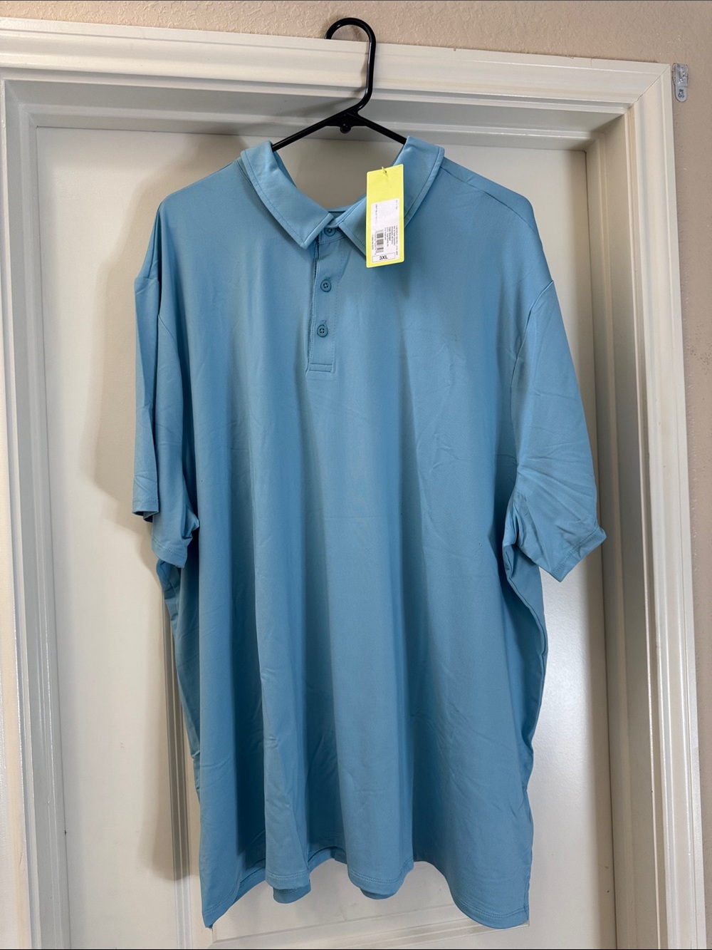 all in motion Light Blue Men's Polo Shirt - Short Sleeve. size 3X